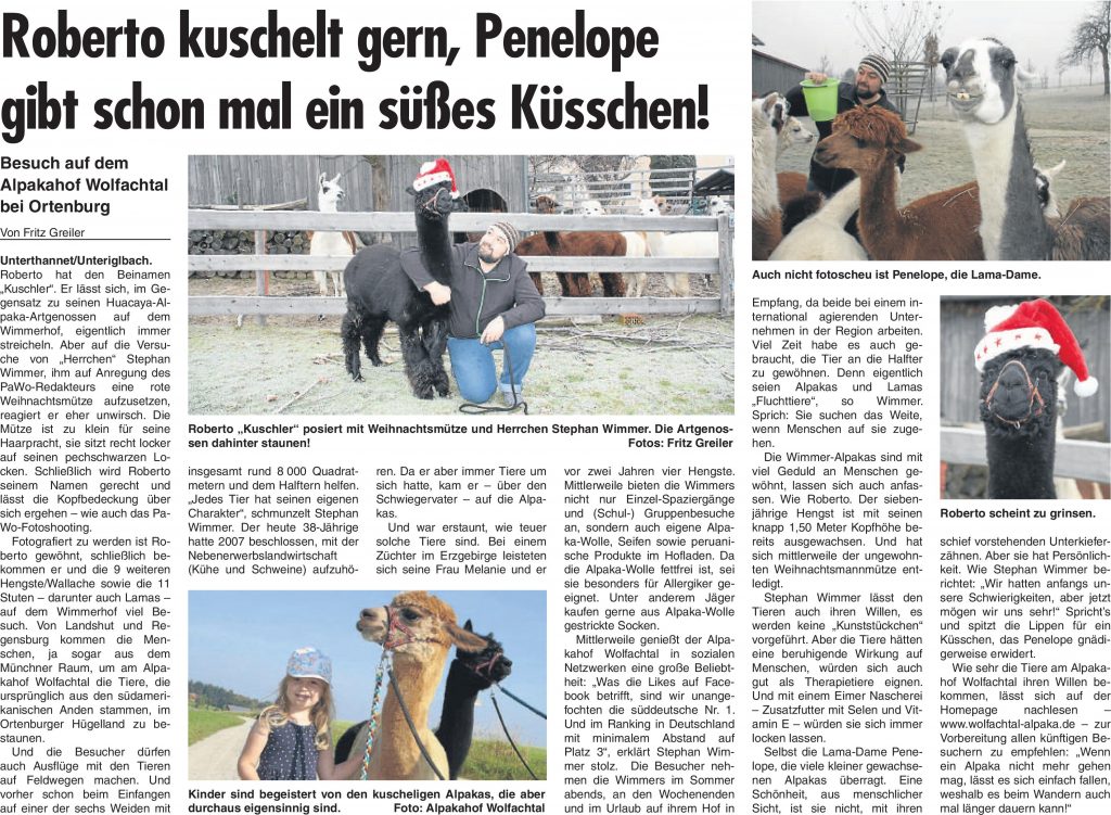 Bericht in der Passauer neuen Woche (PaWo) vom 21.12.2016