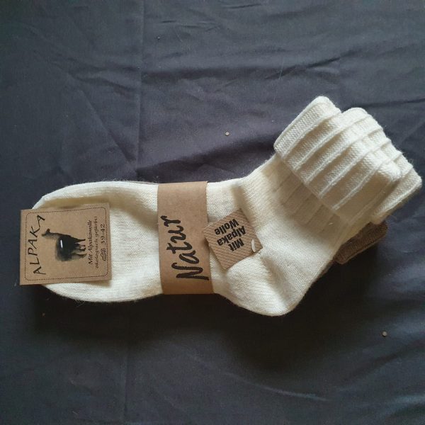2 Paar Dünne Alpaka - Damensöckchen mit Stulp