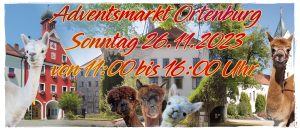 Adventsmarkt Ortenburg am 26.11.2023 von 11:00 bis 16:00 Uhr
Wir sind mit dabei