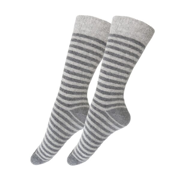 2 Paar Dünne Alpaka - Ringelsocken - 100% Alpakawolle